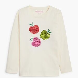 Crewcuts Girls' long-sleeve sequin apple graphic tee